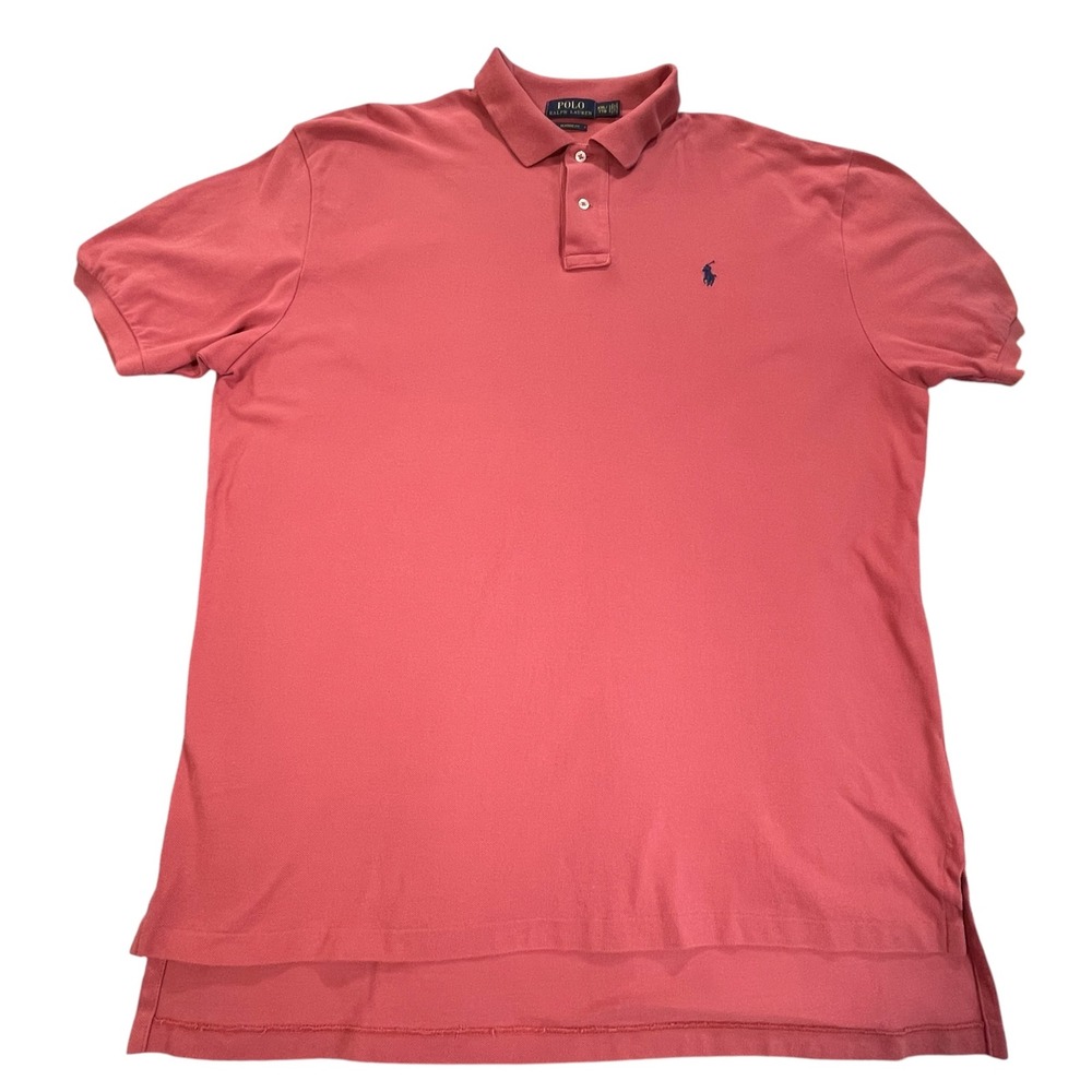 Polo Ralph Lauren Mens XXL Classic Fit Short Sleeve Polo Shirt Salmon Pink